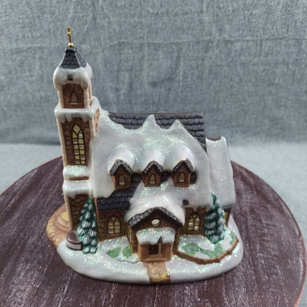 Stone‎ Hill Chapel  Thomas Kinkade Collectible Ceramic Holiday Village Miniature